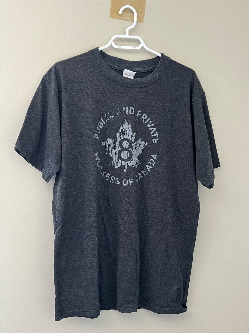 PPWC Public & Private Workers of Canada Graphic T-Shirt Gray Size Large